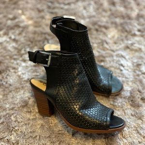 Sam Edelman Black Chunky Heel Sandals Shoes 7.5